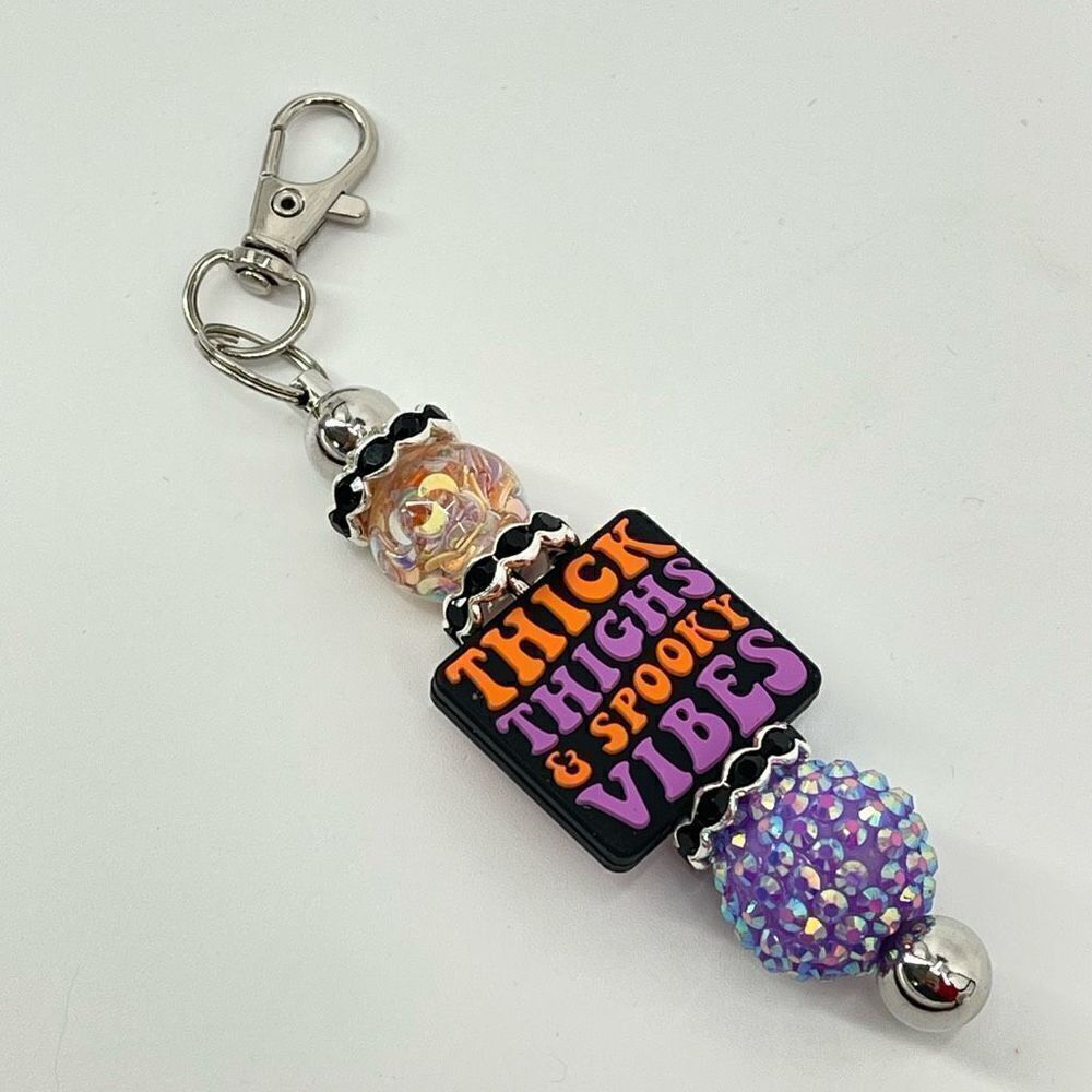 Keychain purse charm Beaded Keychain For Women, Bar Keychain, Silicone bead keyc - Picture 7 of 9